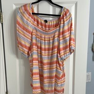 Striped Multicolor Women's Top Talbots 100% Linen